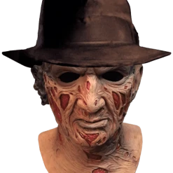 Trick Or Treat Studios Halloween A NIGHTMARE ON ELM STREET - DELUXE FREDDY KRUEGER MASK WITH FEDORA HAT