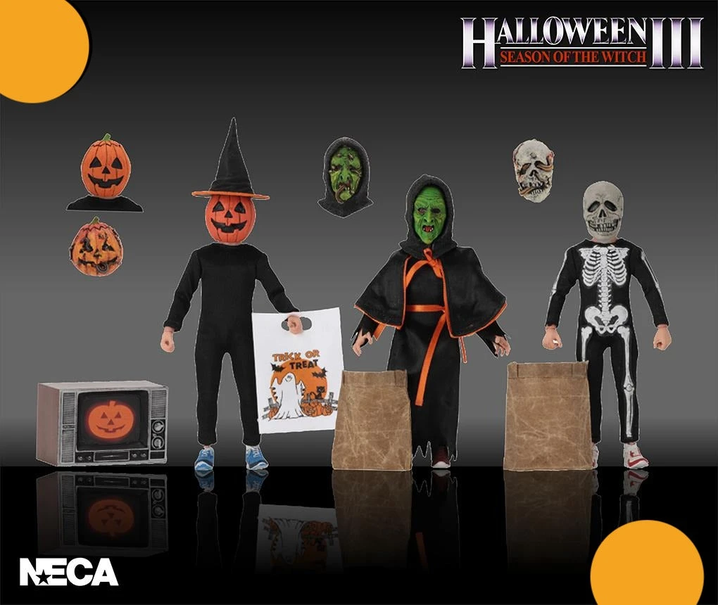 NECA Halloween III - 8" Scale Clothed Figure- Season Of The Witch - 3 Pack