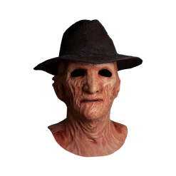 Trick Or Treat Studios A NIGHTMARE ON ELM STREET 2: FREDDY'S REVENGE - DELUXE FREDDY KRUEGER MASK WITH FEDORA HAT Halloween